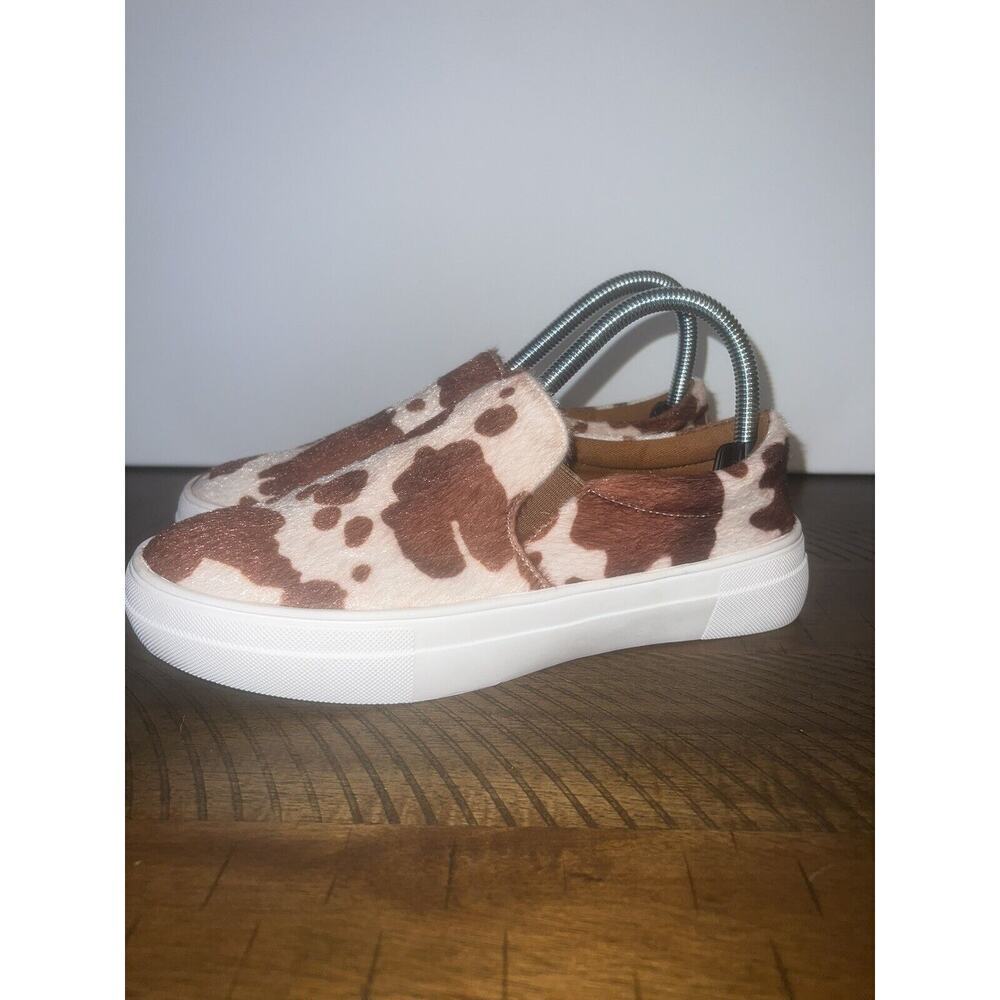 Matisse Women's Molly Sneakers Size 6 Cow Print Tennis Shoes Animal Print Brown